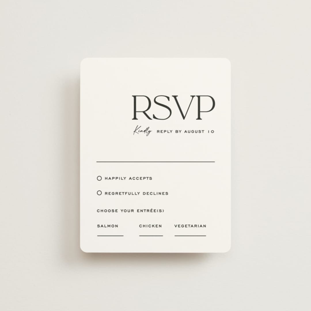 "Casual" - RSVP Cards in Pearl by Owl and Toad - Front