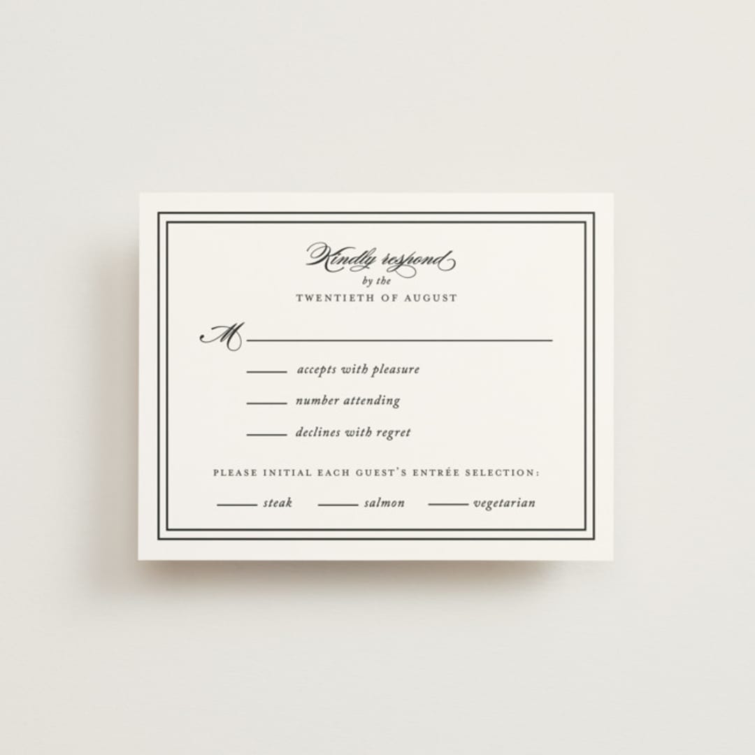 "Eloquence" - RSVP Cards in Vanilla by Kimberly FitzSimons - Front