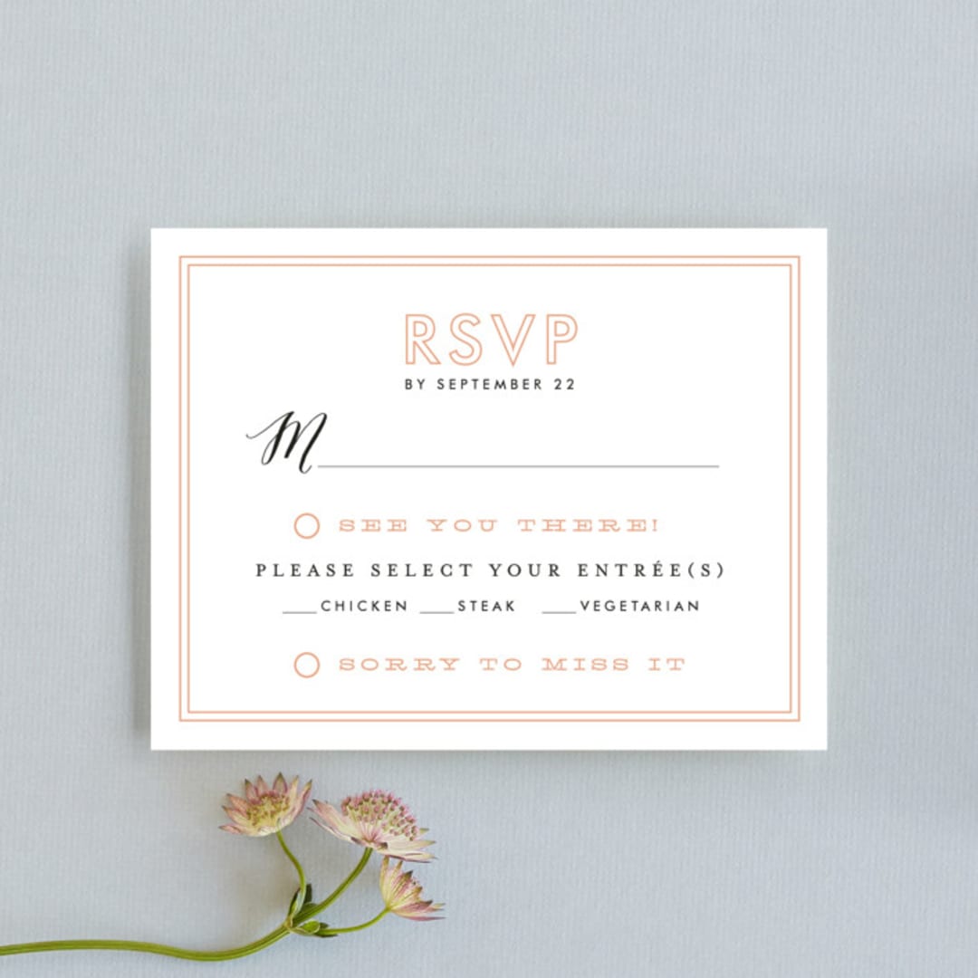 "Heartbeat" - RSVP Cards in Petal by Sarah Curry - Front