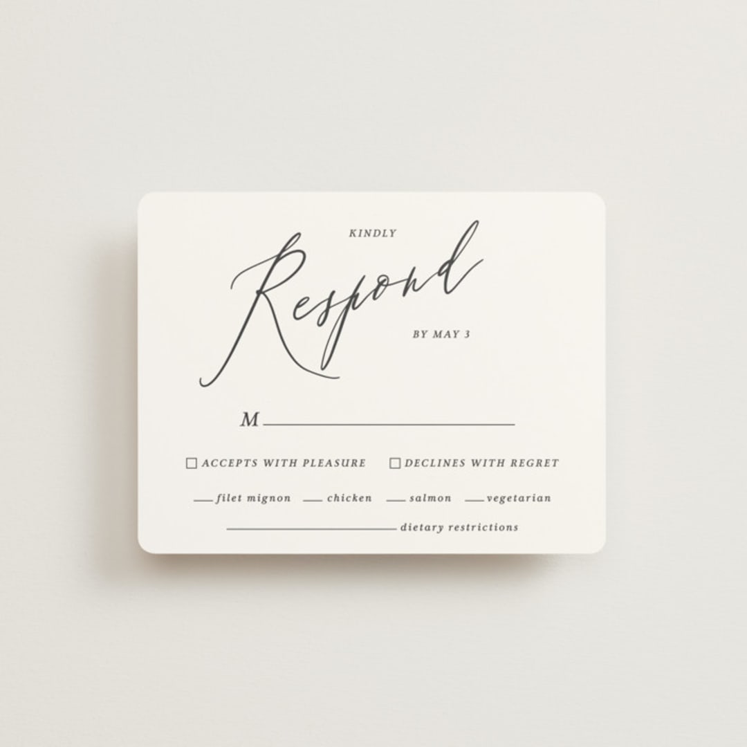 "Crescendo" - RSVP Cards in Snow by Griffinbell Paper Co. - Front