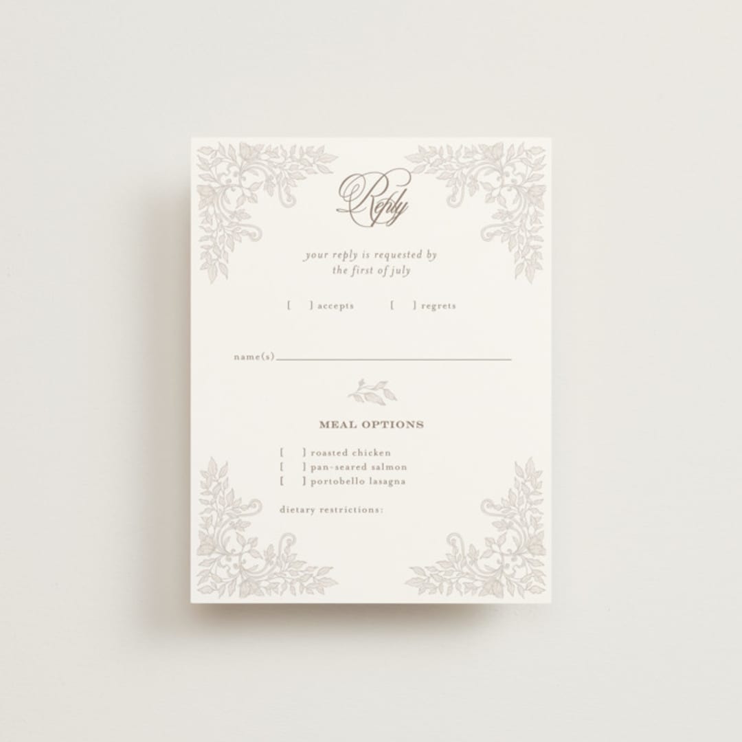 "vintage flourishes" - RSVP Cards in Natural by BR Designs - Front
