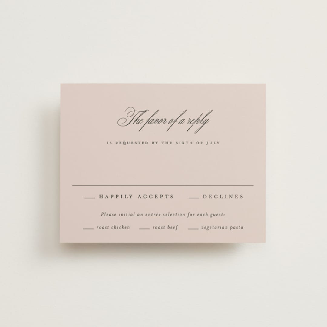 "Arch Monogram" - RSVP Cards in Dusty Rose by Kelly Schmidt - Front