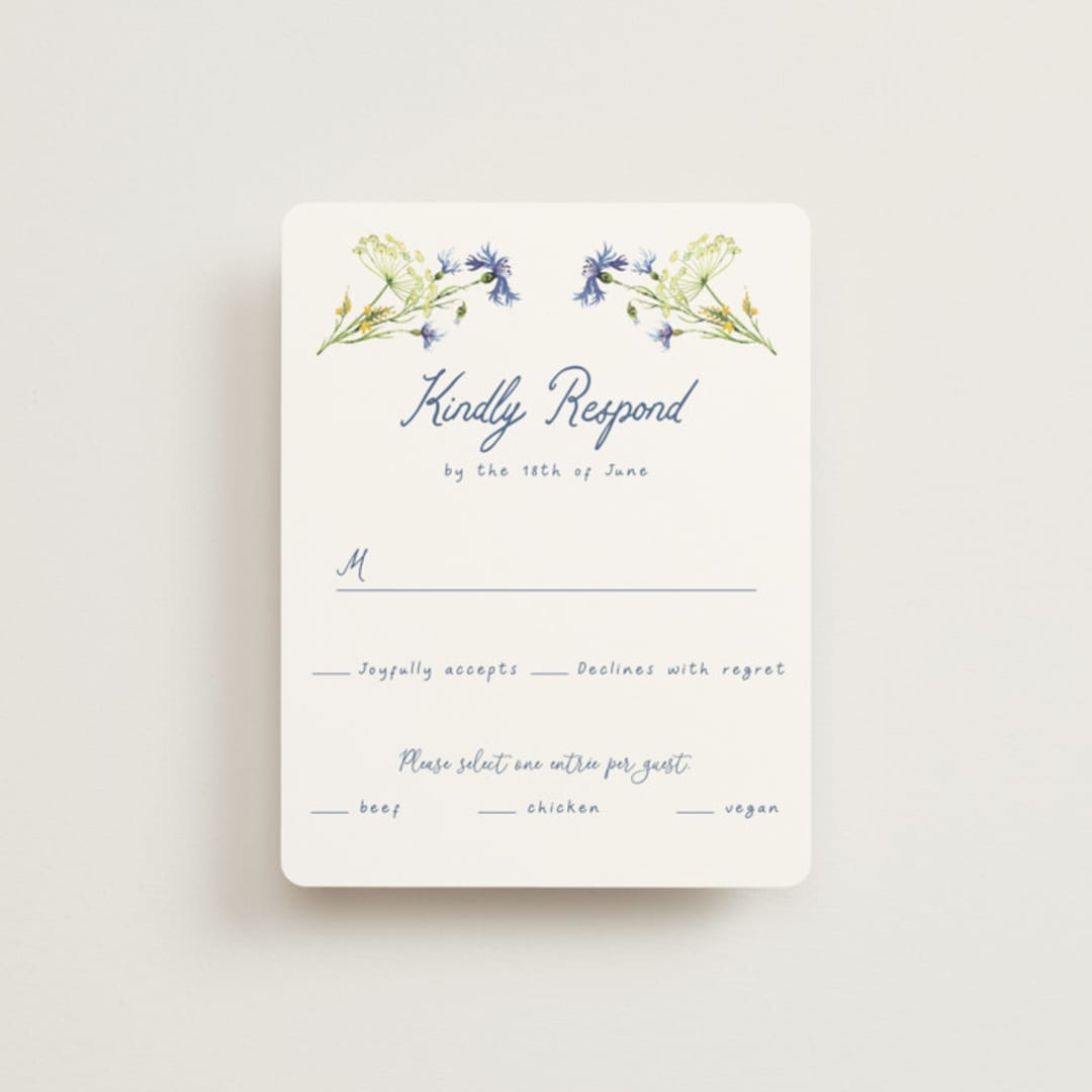 "Wildflower Romance" - RSVP Cards in Ivory by frau brandt - Front