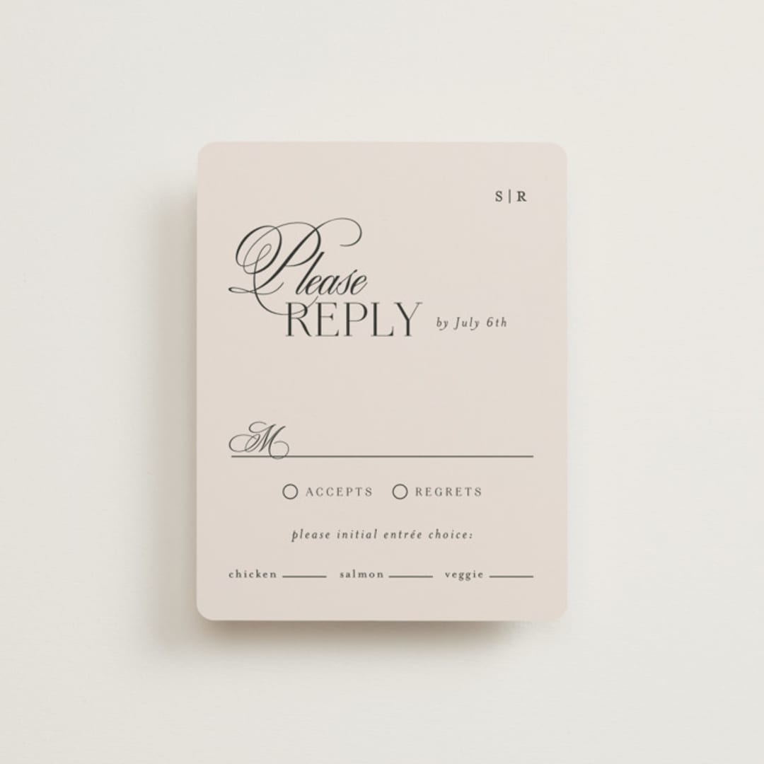 "Sibonie" - RSVP Cards in Ivory by Melanie Kosuge - Front