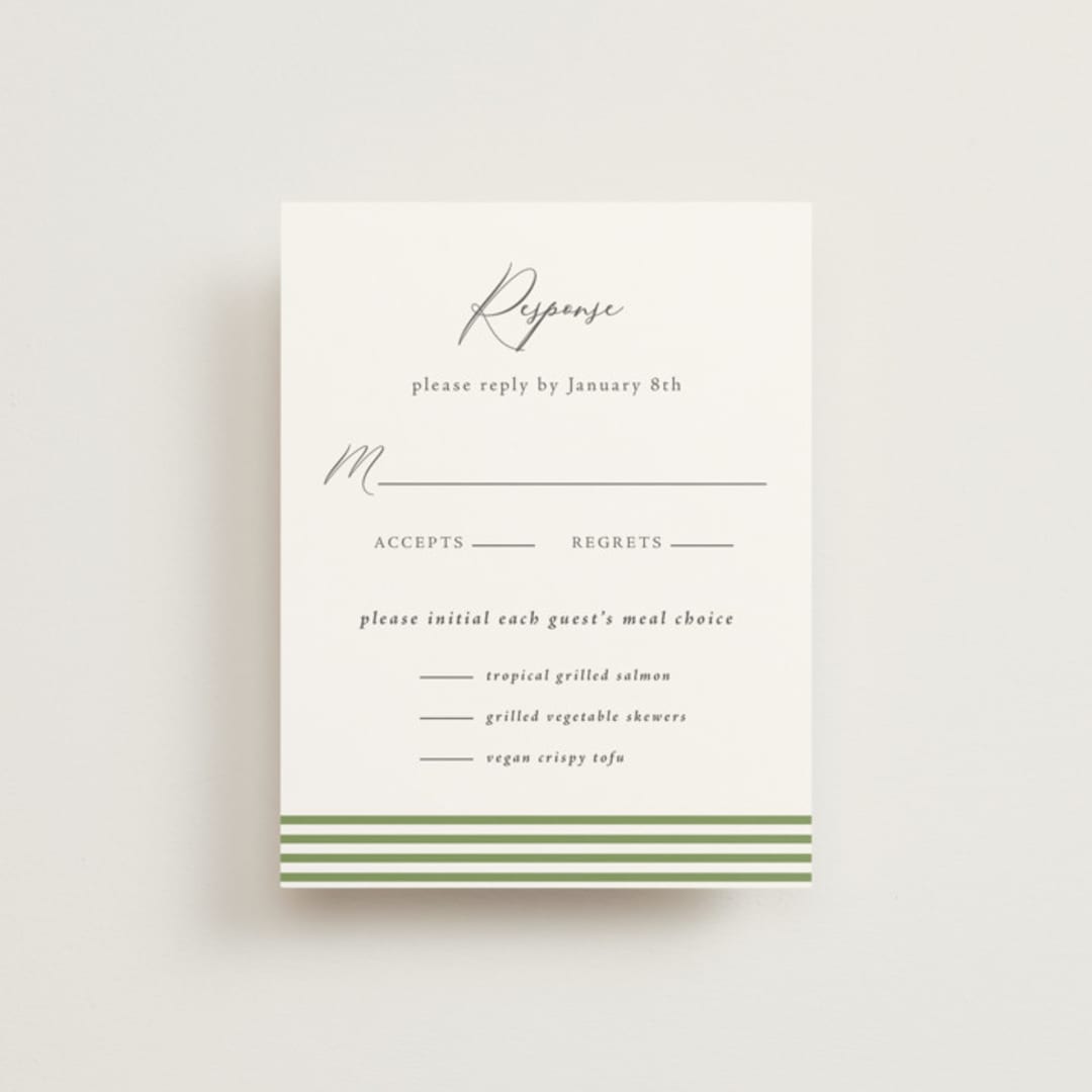 "Palm Monogram" - RSVP Cards in Leaf by Olivia Raufman - Front