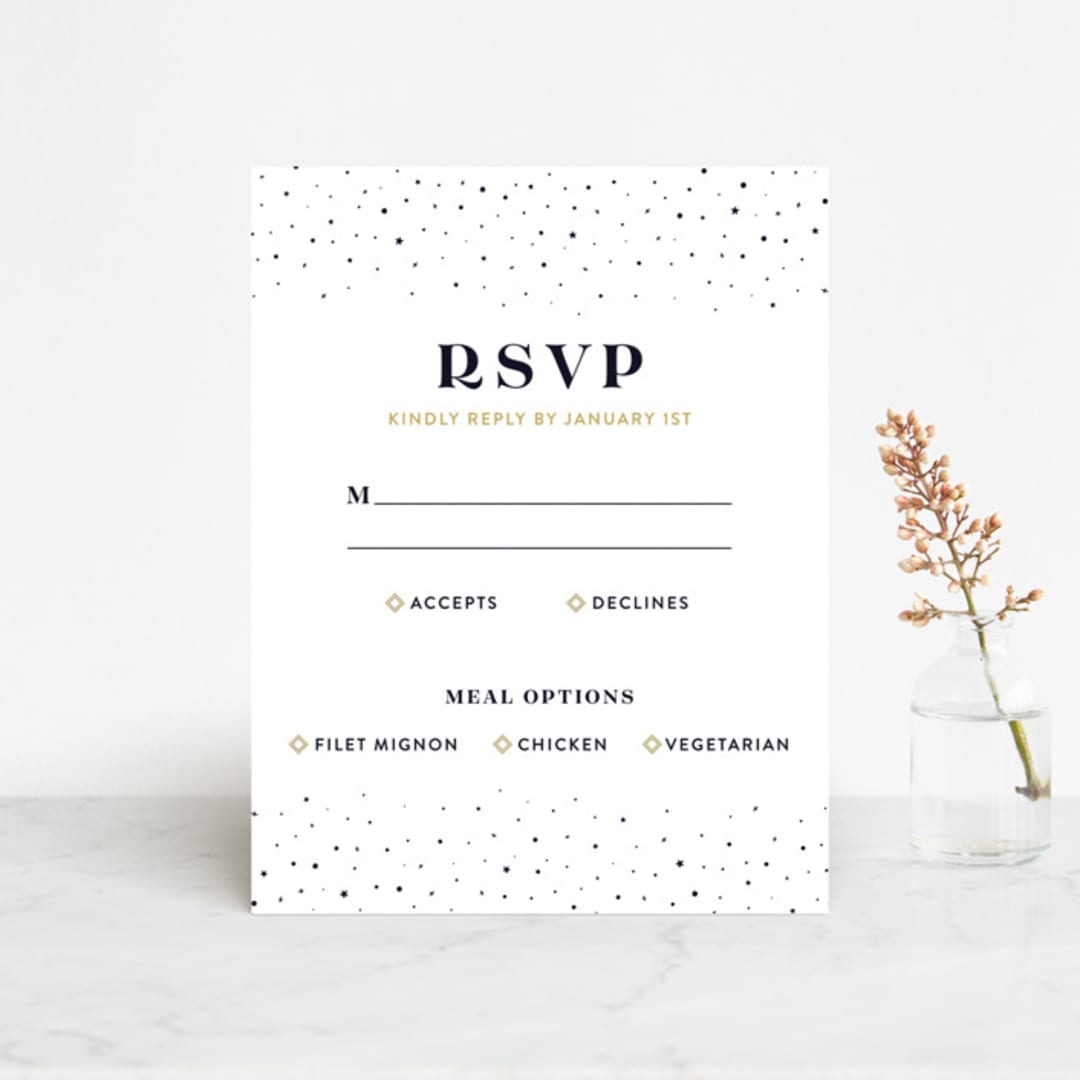 "Magical Day" - RSVP Cards in Navy by katrina gem - Front