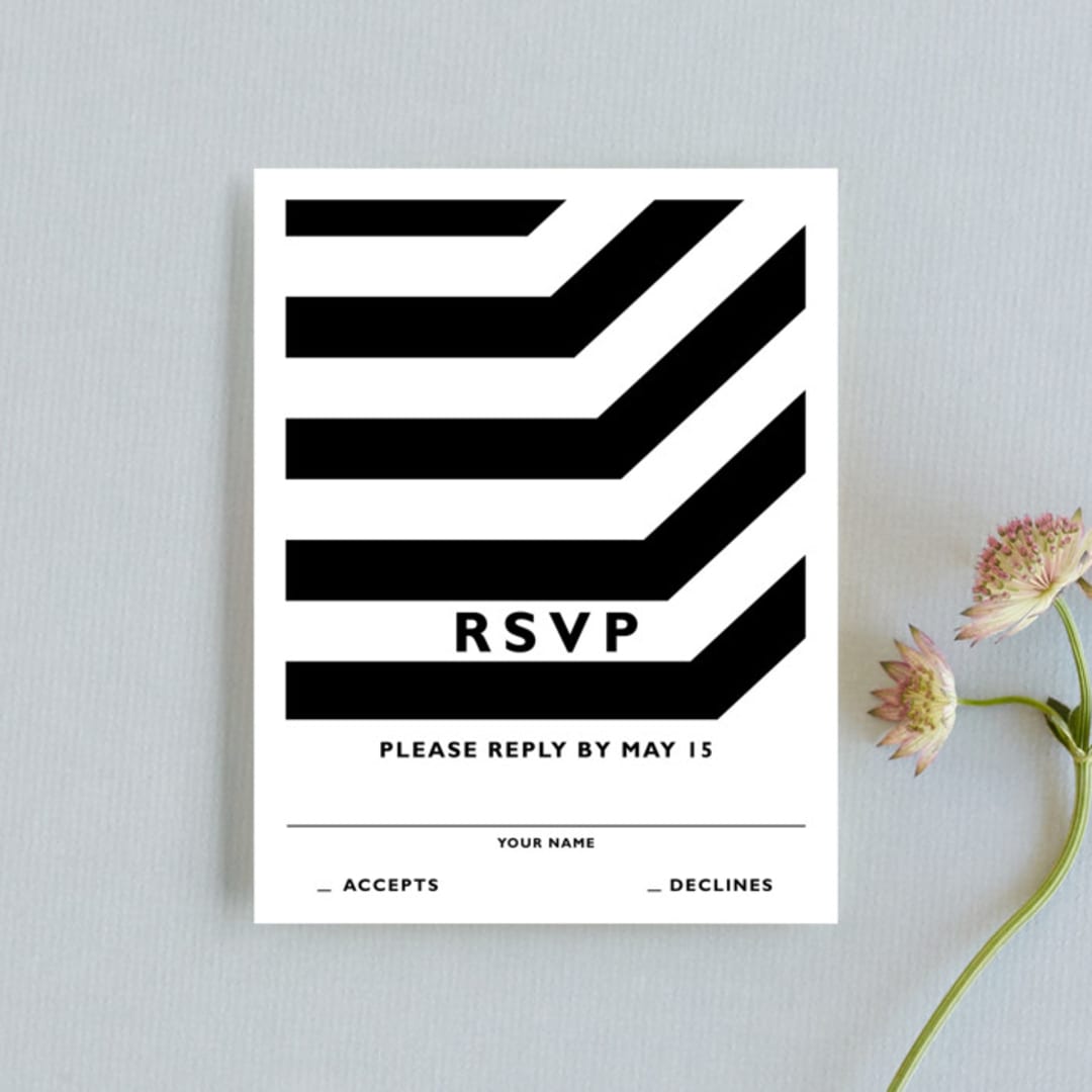 "Desenfadado" - RSVP Cards in Black by Aspacia Kusulas - Front