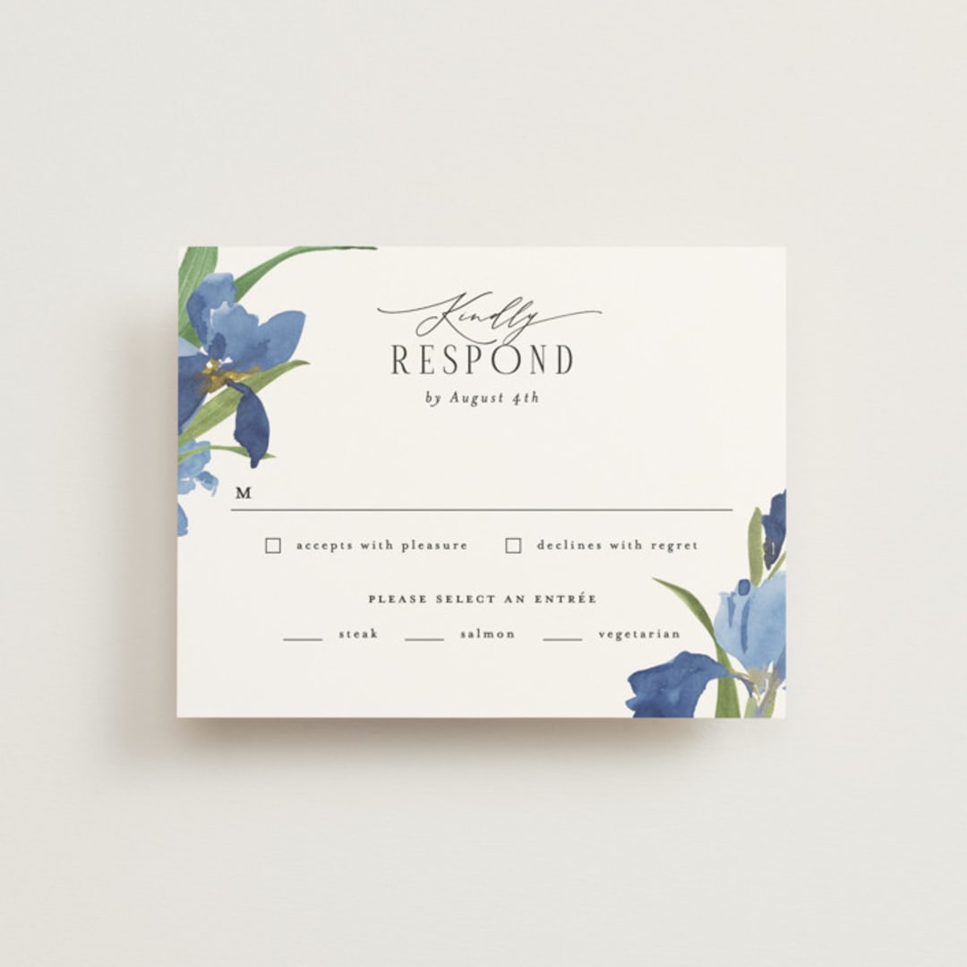"Irises" - RSVP Cards in Natural by Everett Paper Goods - Front