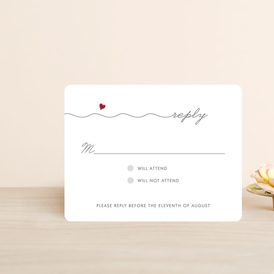 "Love Connection" - RSVP Cards in Red Hot by Kim Dietrich Elam - Front