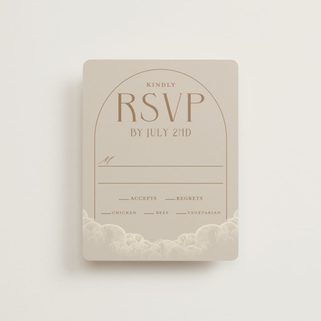 "Deco Garden" - RSVP Cards in Dusk by GeekInk Design - Front