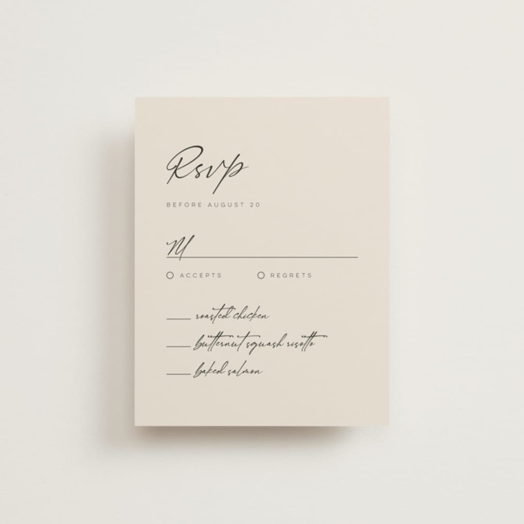 "Modernline" - RSVP Cards in Cotton by April Astudillo - Front