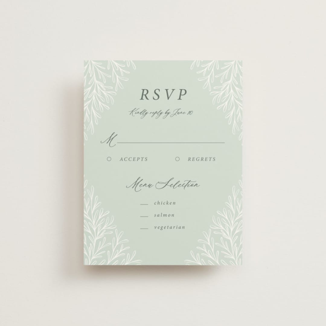 "Fairy Forest" - RSVP Cards in Sage by Kristen Knechtel - Front