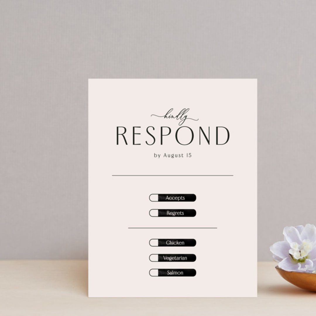 "Inky" - RSVP Cards in Onyx by Inkblot Design - Front