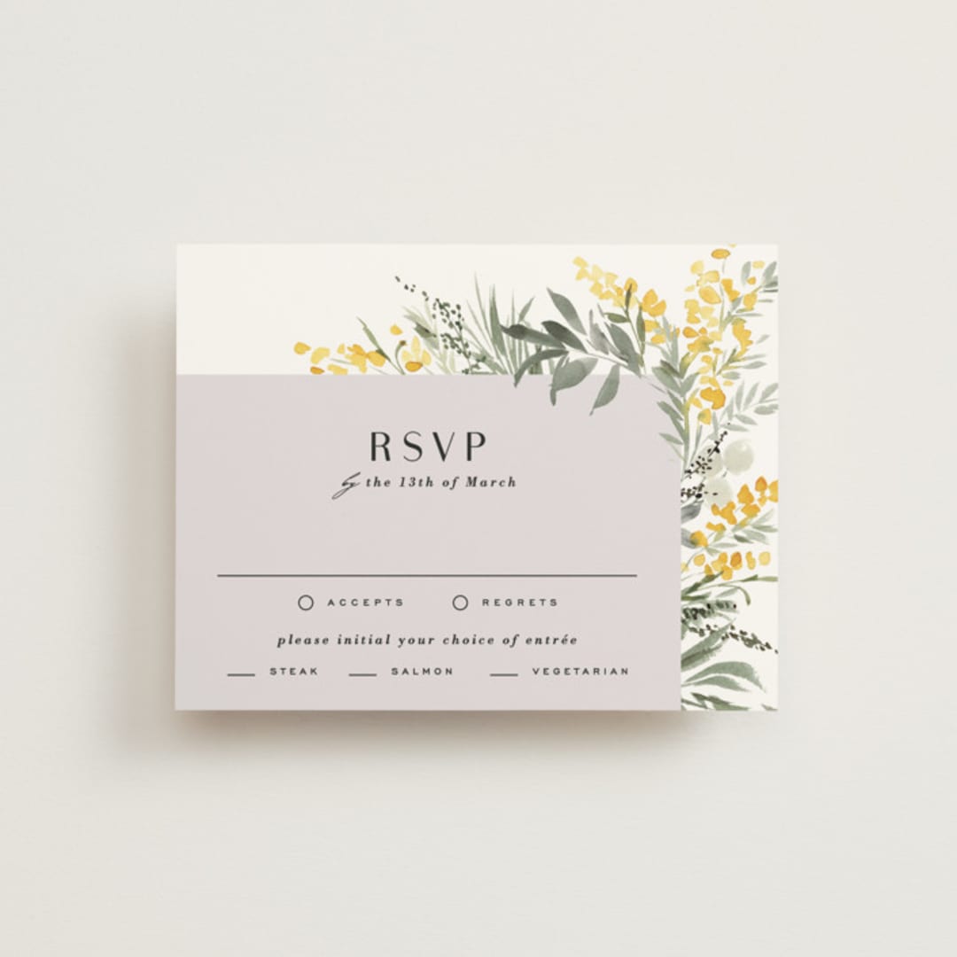 "mimosa" - RSVP Cards in Dandelion by Everett Paper Goods - Front