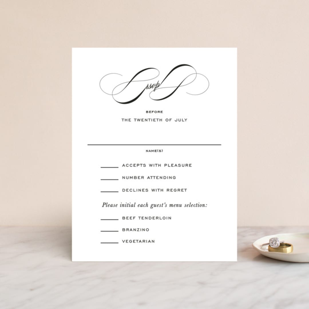 "Enamored" - RSVP Cards in Obsidian by Kimberly FitzSimons - Front