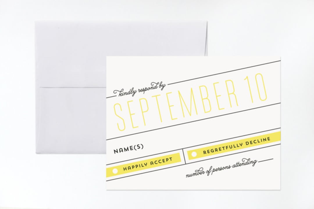 "On A Slant" - RSVP Cards in Sunshine by Alaina Cherup - Front