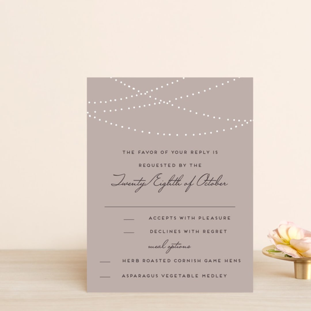 "Lavish" - RSVP Cards in Chalkboard by Design Lotus - Front