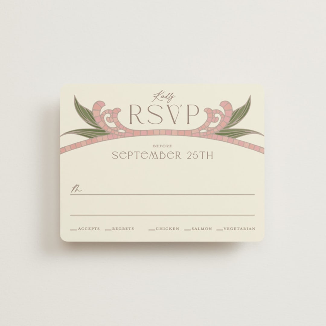 "1081" - RSVP Cards in Blush by GeekInk Design - Front