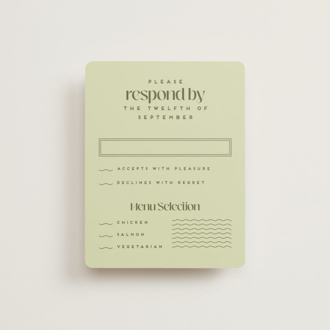 "News!" - RSVP Cards in Kiwi by Claudia Orengo - Front