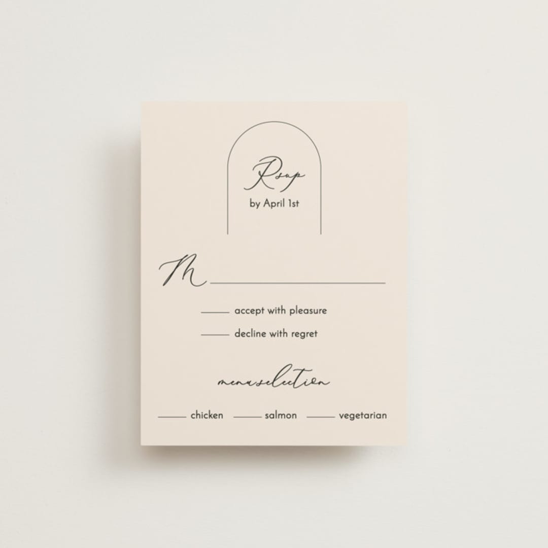 "Belle Rose" - RSVP Cards in Buttercream by Claudia Orengo - Front