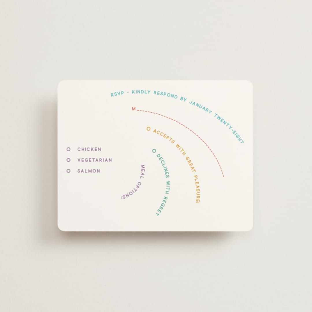 "rainbow 2.0" - RSVP Cards in Light Hearted by Deborah Chou - Front