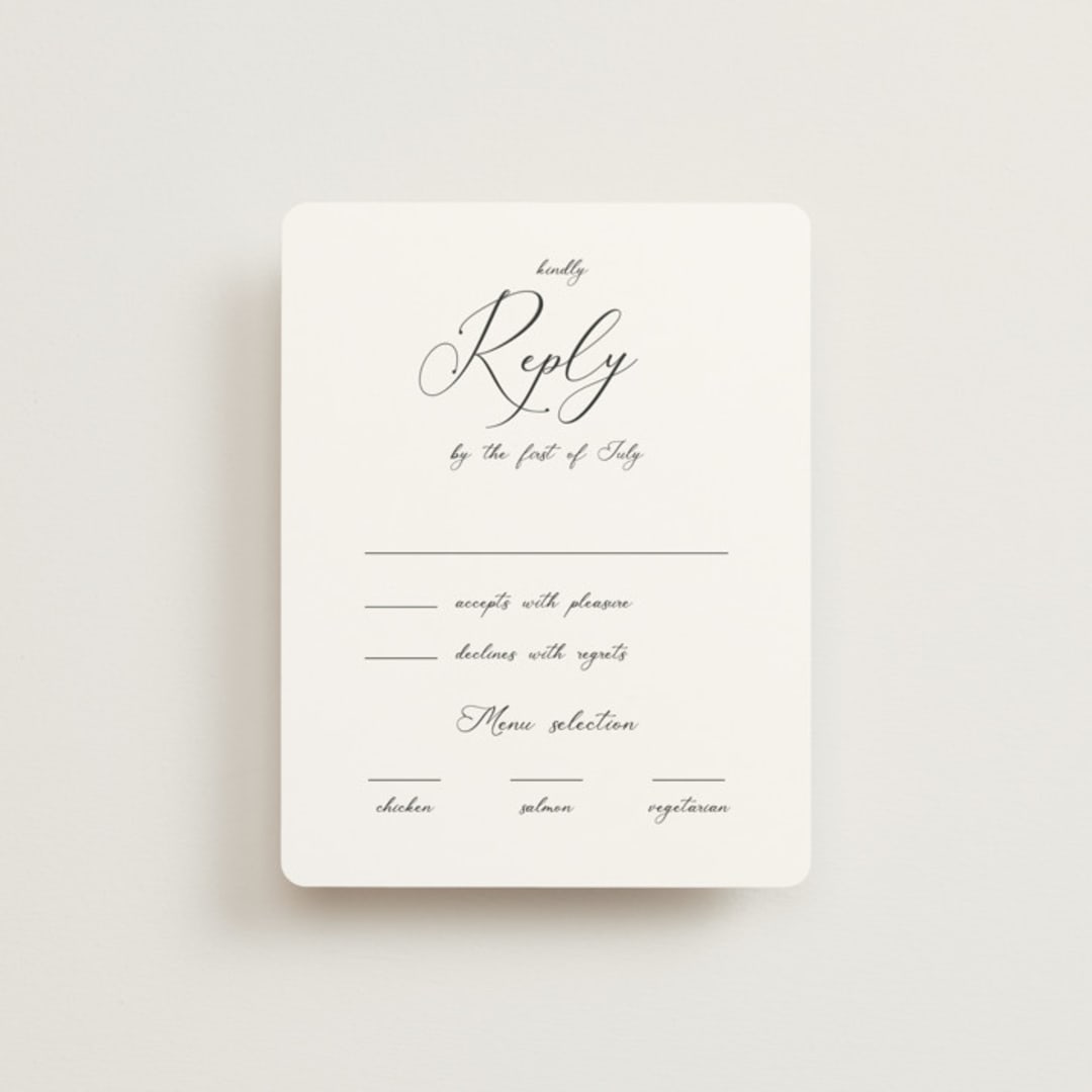 "Poem" - RSVP Cards in Snow by Maja Cunningham - Front
