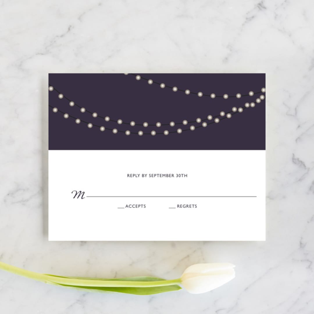 "Midnight Vineyard" - RSVP Cards in Deep Eggplant by Design Lotus - Front