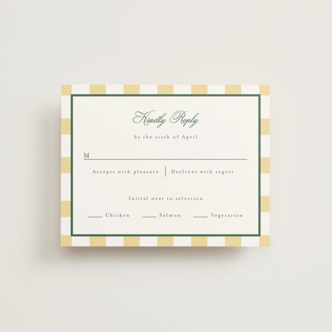 "Curved frame" - RSVP Cards in Citrine by Emily Betts - Front