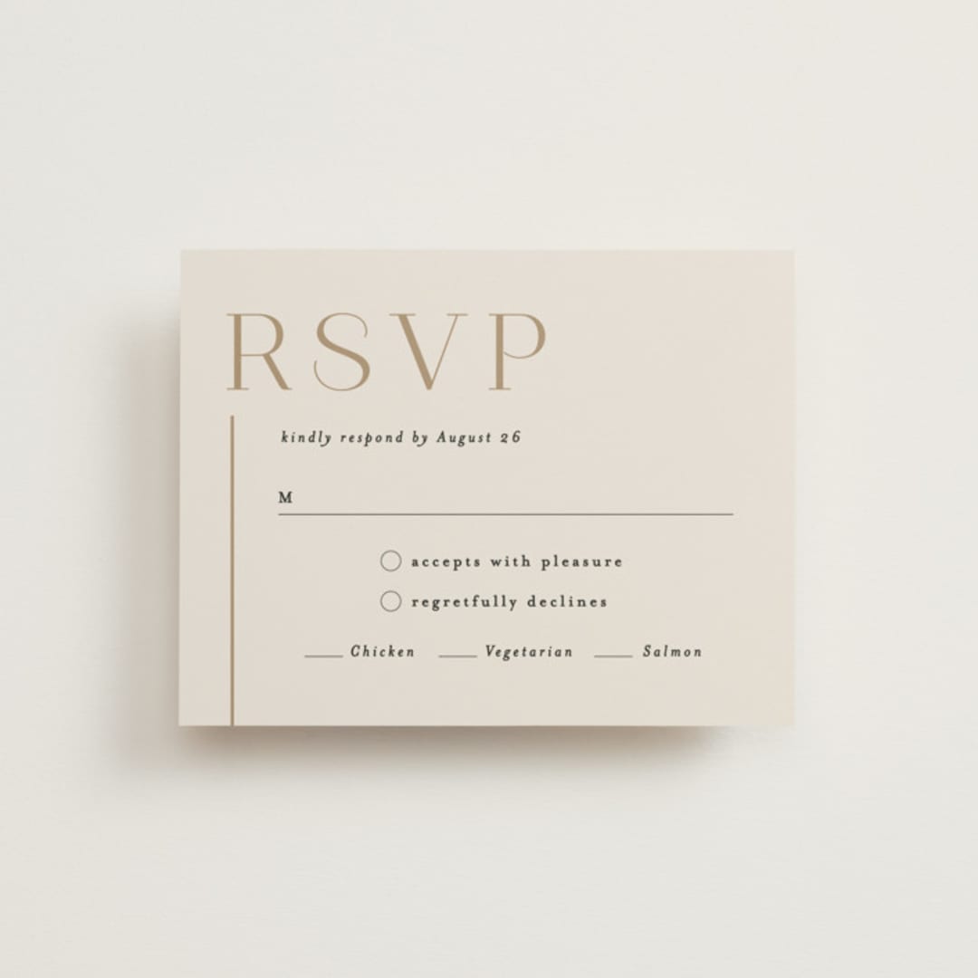 "Left Stack" - RSVP Cards in Vanilla by Alethea and Ruth - Front