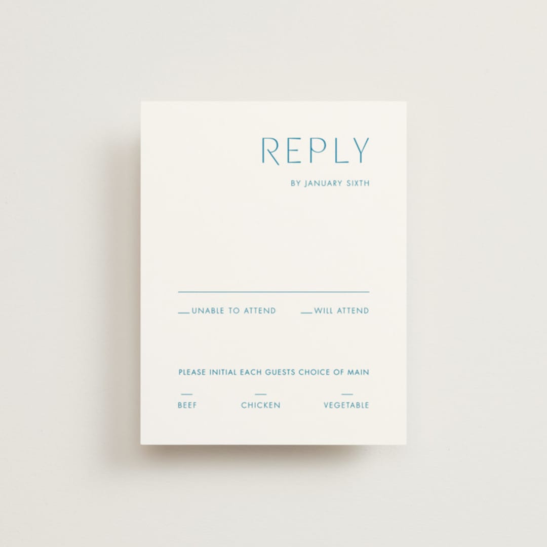 "Juniper" - RSVP Cards in Capri by Blustery August - Front