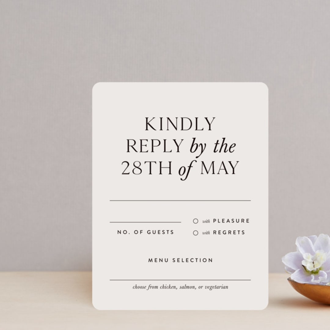 "Apropos" - RSVP Cards in Au Lait by Design Lotus - Front