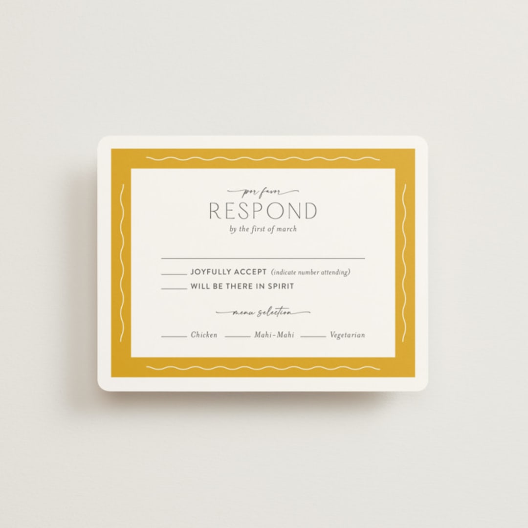 "Otomi" - RSVP Cards in Sunshine by Shari Margolin - Front