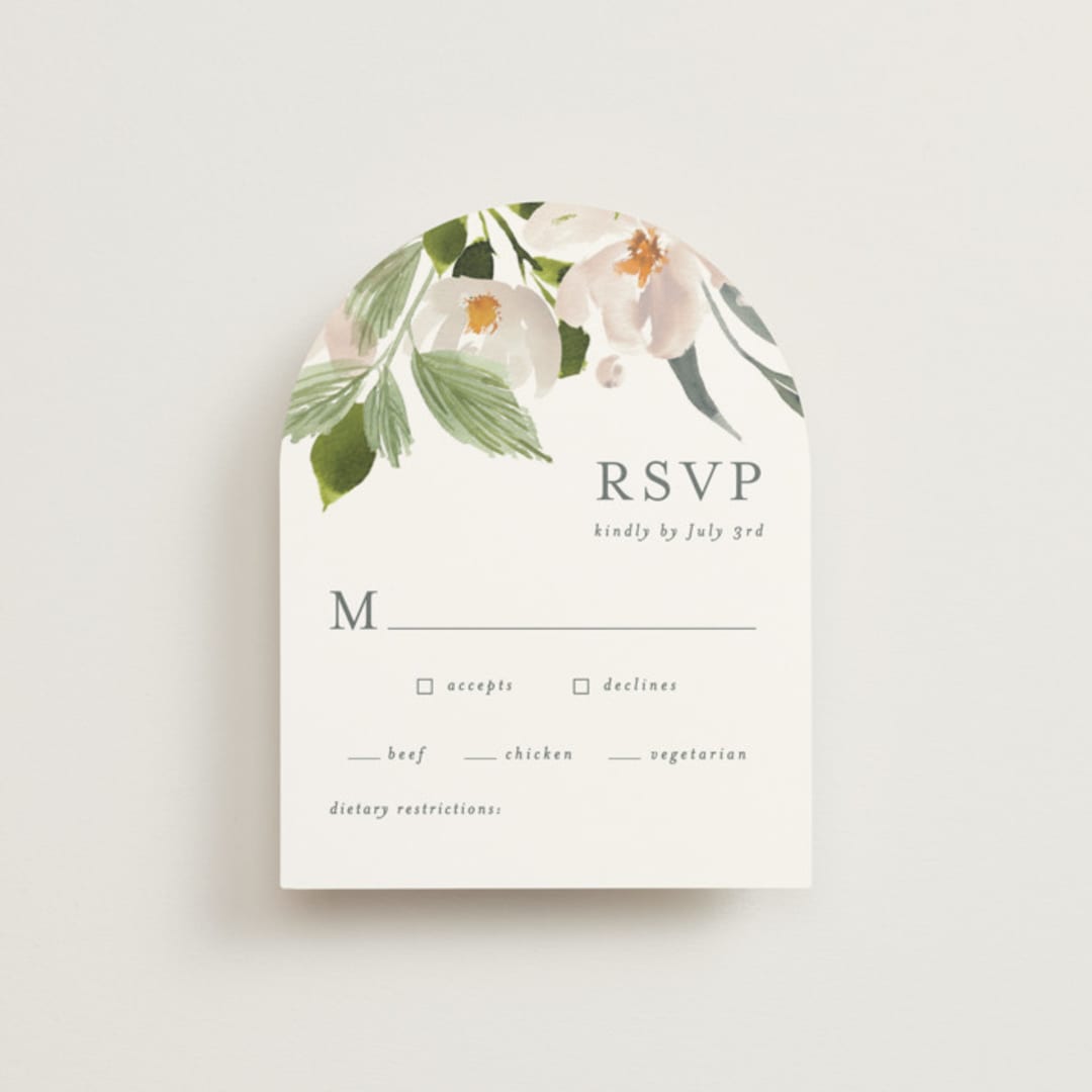 "petal toss" - RSVP Cards in Cream by Angela Marzuki - Front