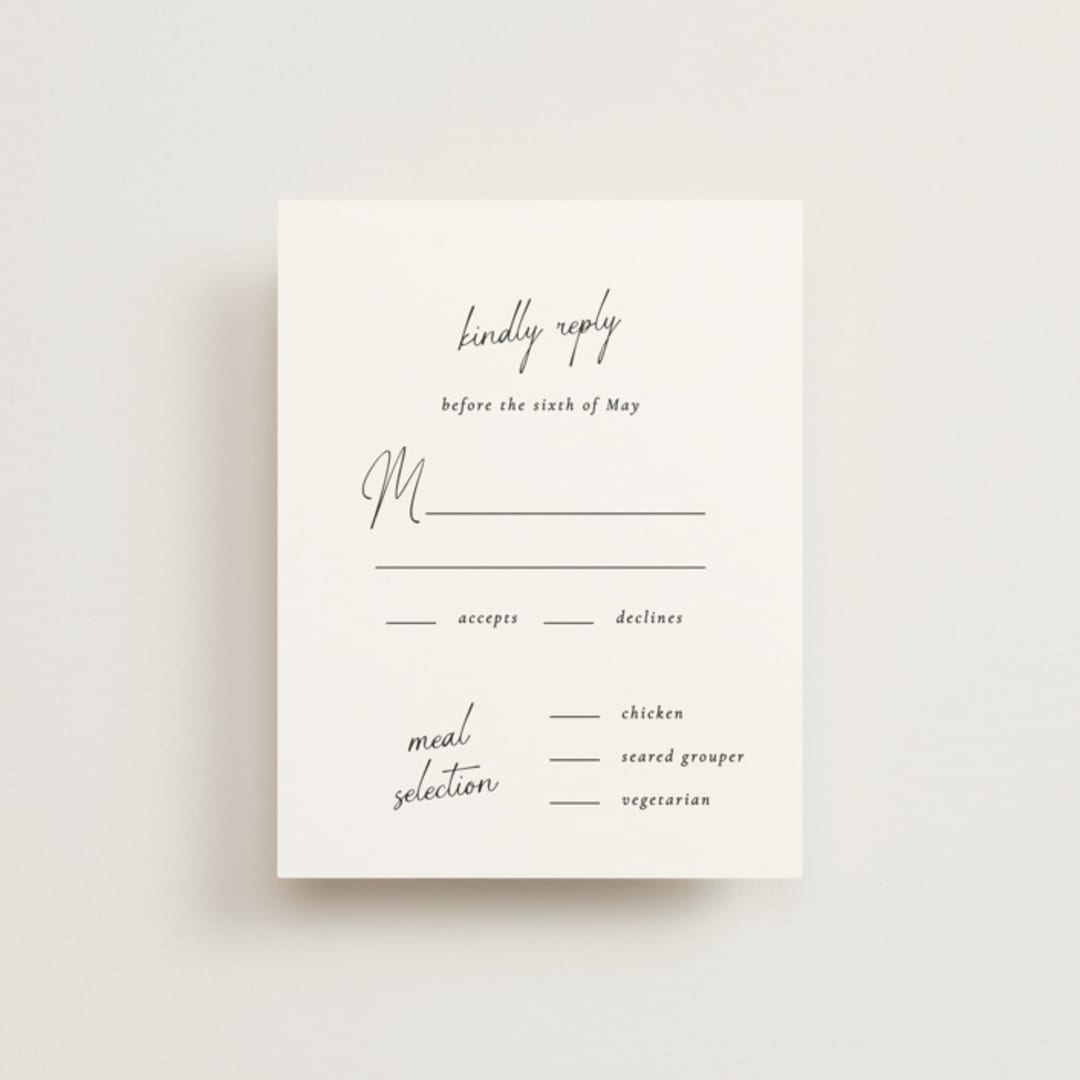 "Symphony" - RSVP Cards in Pearl by Jackie Mangiolino - Front