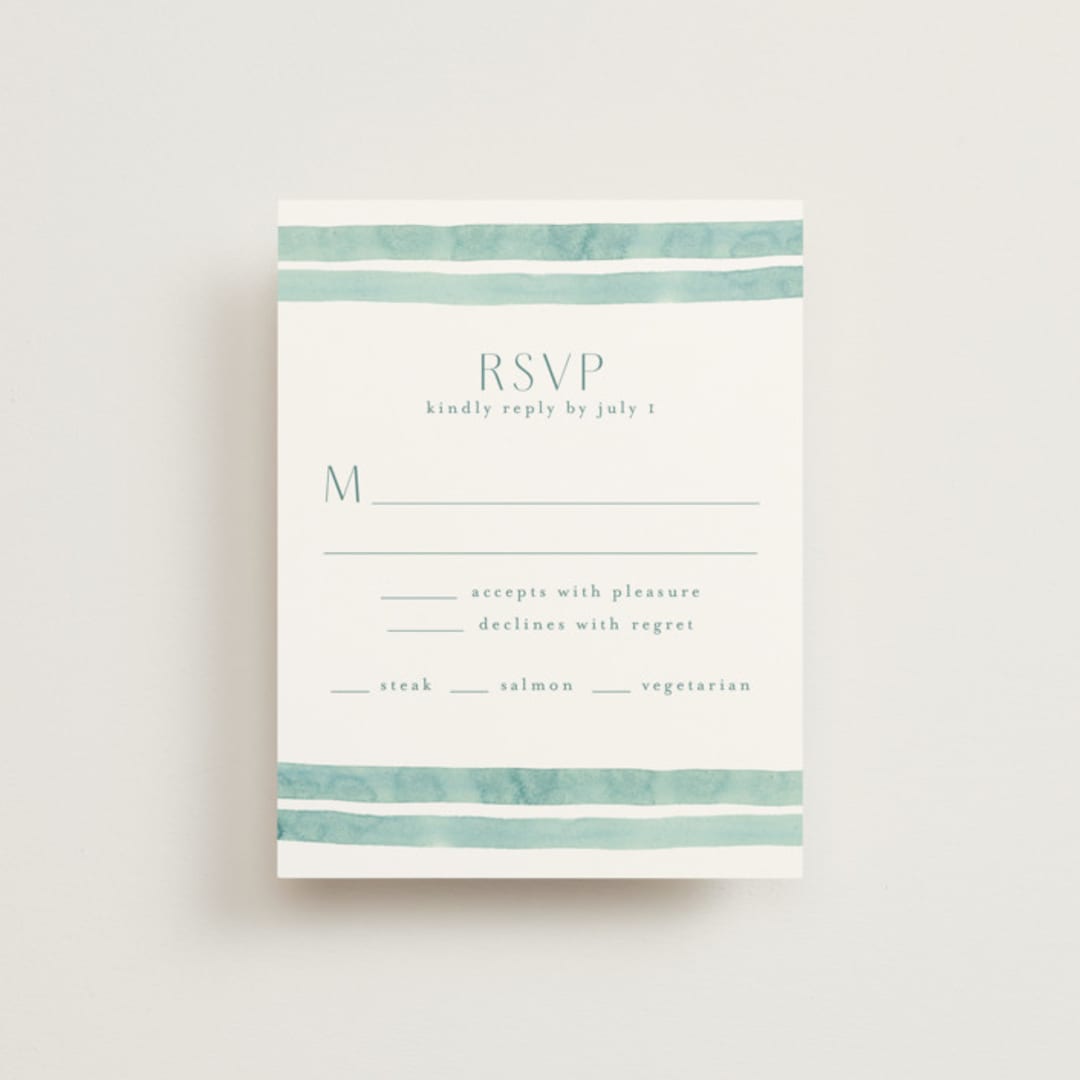 "Tidal Stripe" - RSVP Cards in Sky by Katharine Watson - Front