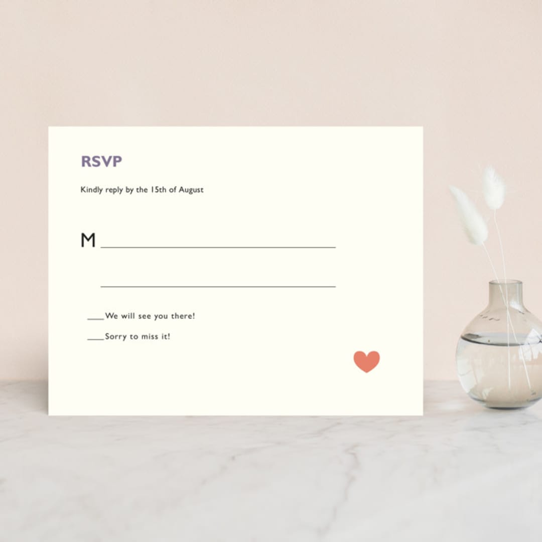 "Destination" - RSVP Cards in Lilac Haze by leslie hamer - Front
