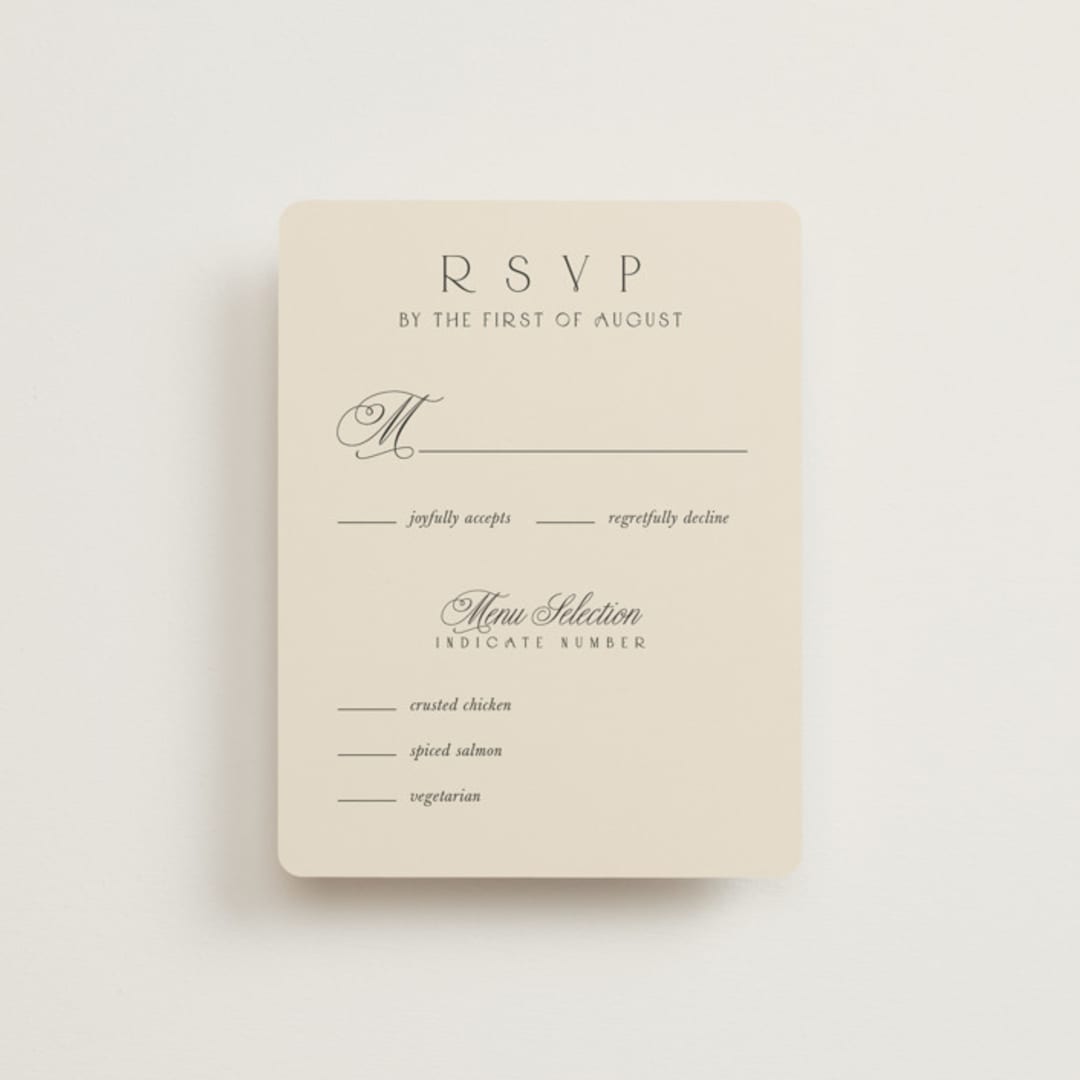 "Refined Beauty" - RSVP Cards in Cream by Stacey Day - Front