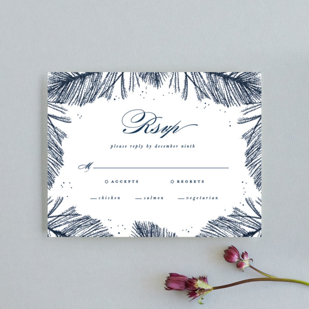 "Frosty chic" - RSVP Cards in Peacock by Creo Study - Front