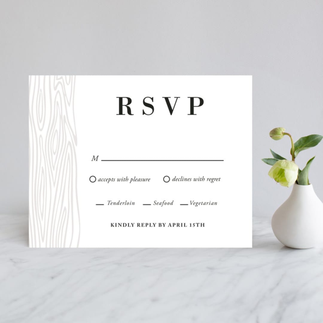 "Rustic Grain" - RSVP Cards in Ashwood by Oma N. Ramkhelawan - Front