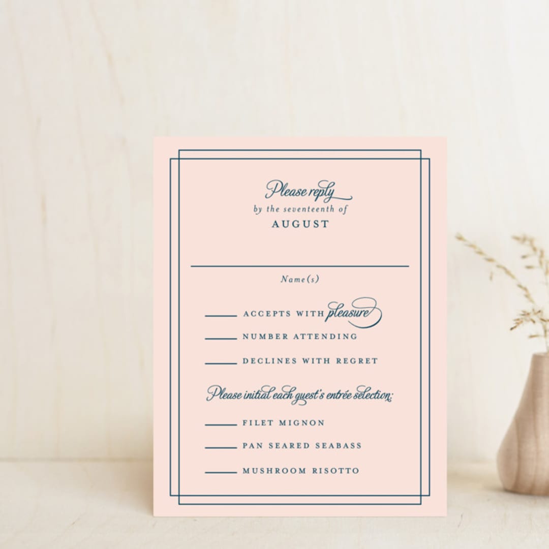 "Chic Gala" - RSVP Cards in Cotton Candy by Kimberly FitzSimons - Front