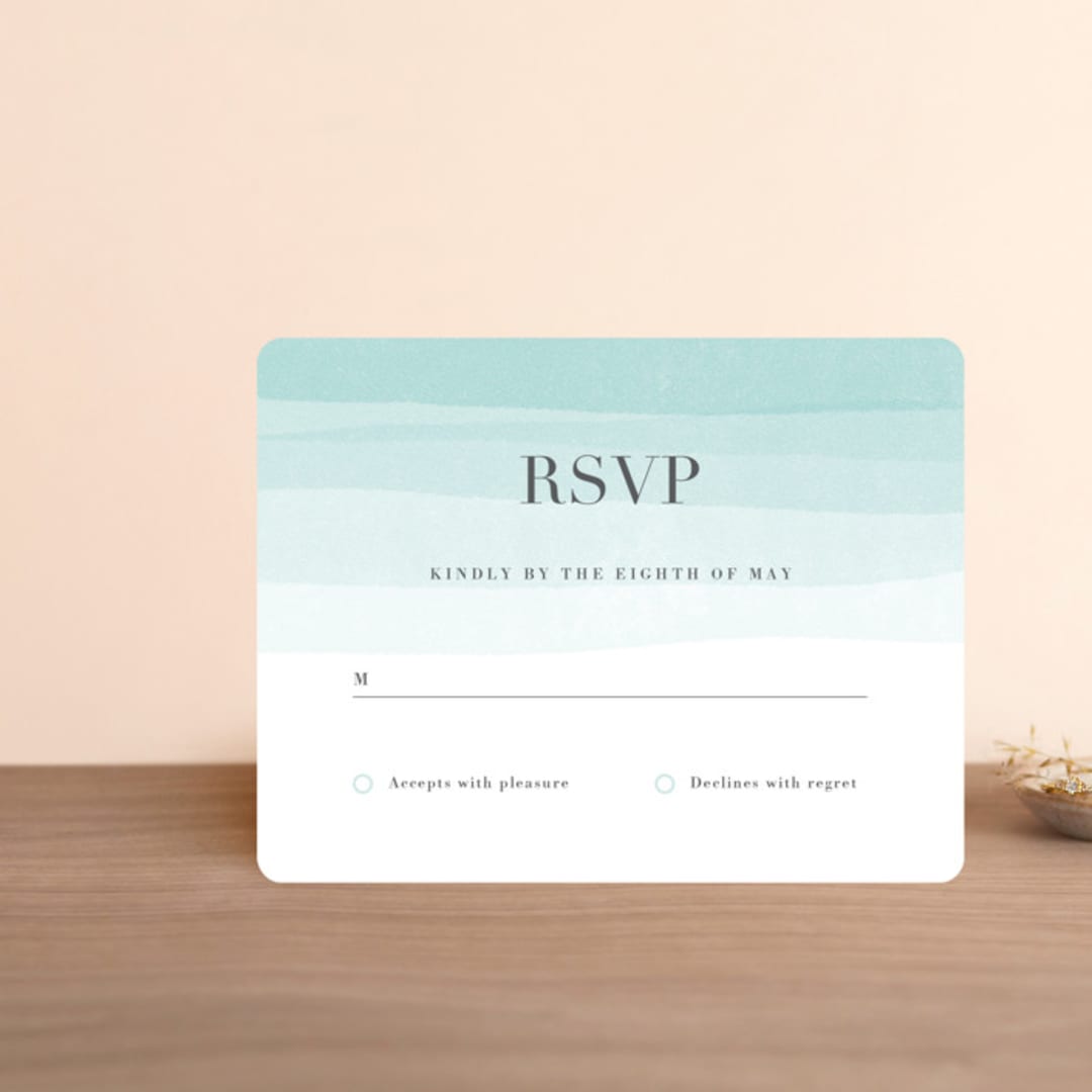 "Old Post Road" - RSVP Cards in Sea Salt by Jennifer Wick - Front