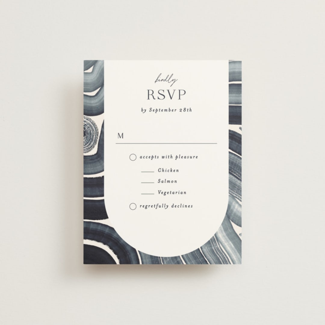 "Painted Trails" - RSVP Cards in Navy by Alethea and Ruth - Front