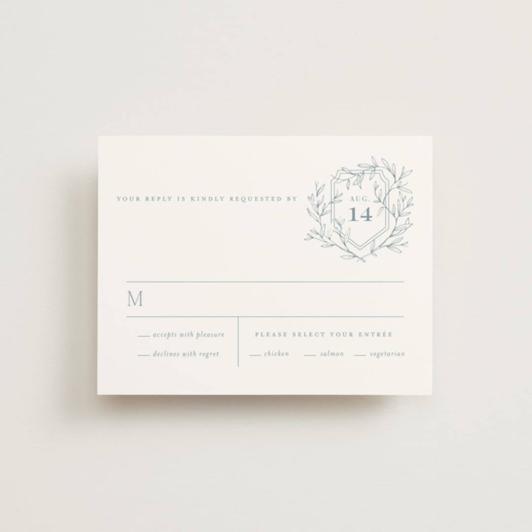 "Love Beyond Measure" - RSVP Cards in Mineral by Oscar and Emma - Karly Depew - Front