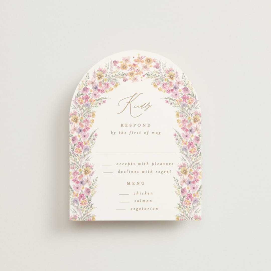 "Floral Arch" - RSVP Cards in Spring by Phrosné Barwood - Front