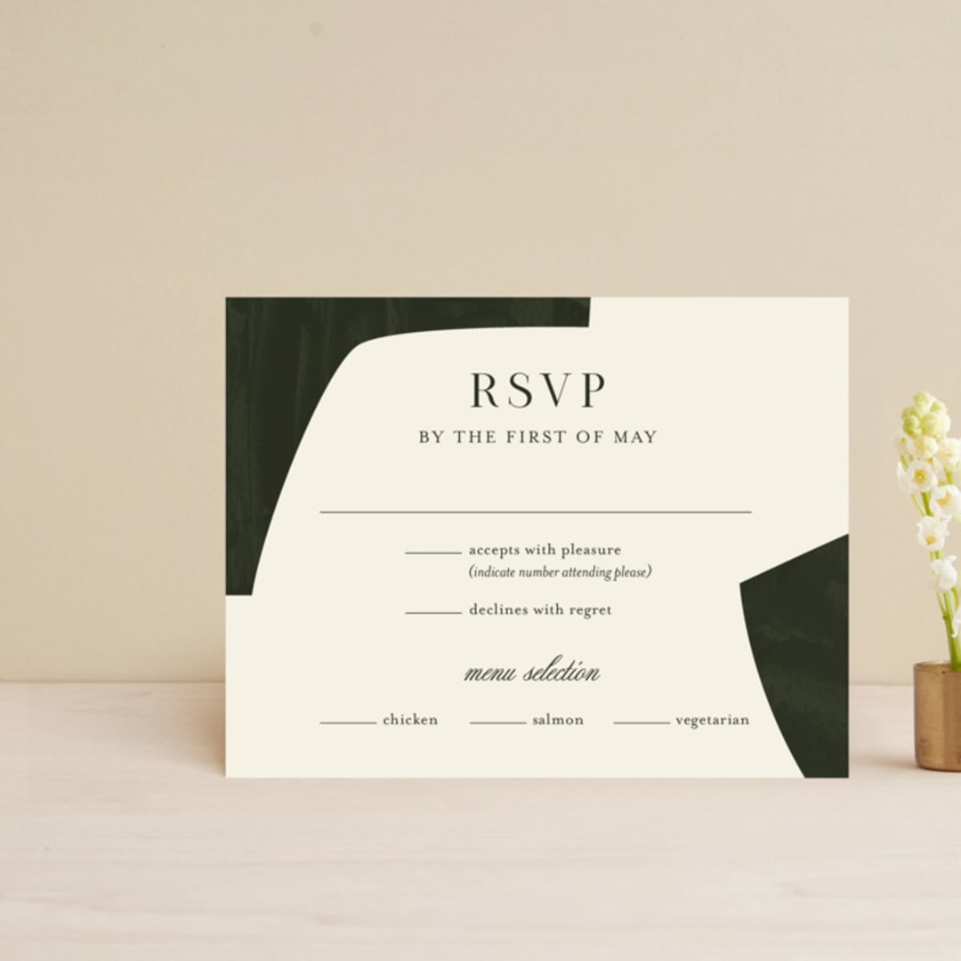 "Warner" - RSVP Cards in Emerald by Carrie ONeal - Front