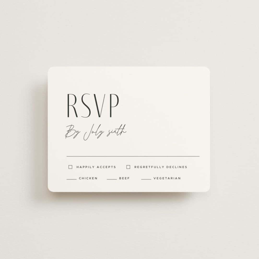 "Arabilla Overlap" - RSVP Cards in Silk by Kelly Schmidt - Front
