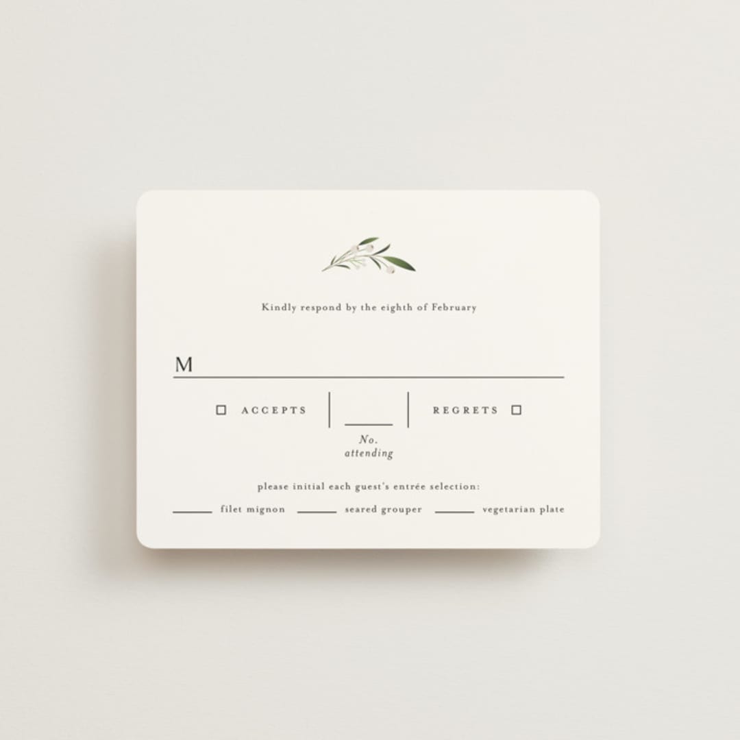 "Gentle Whisper" - RSVP Cards in Cotton by Jennifer Postorino - Front