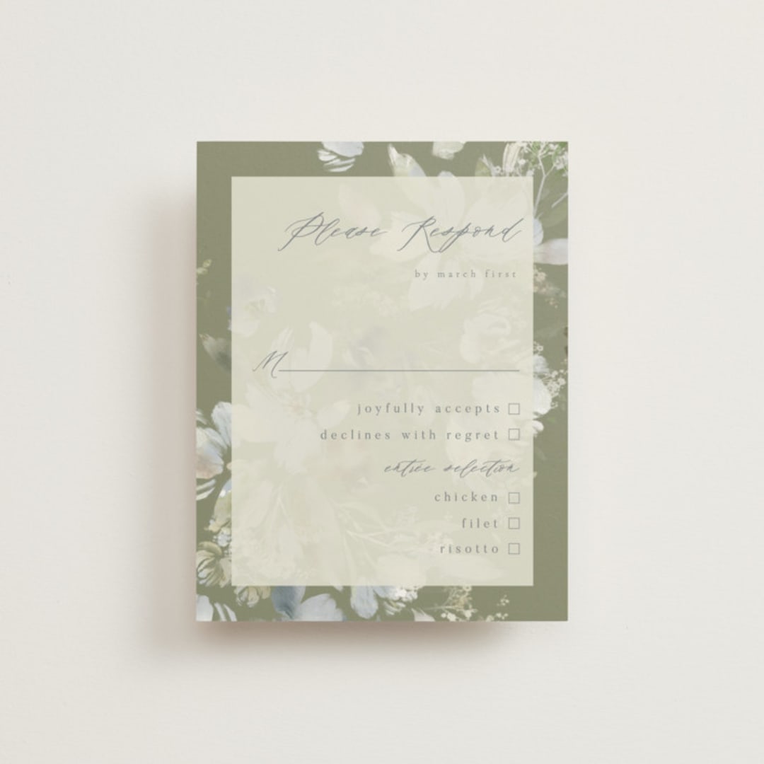 "Spring Dash" - RSVP Cards in Pewter by Grace Kreinbrink - Front