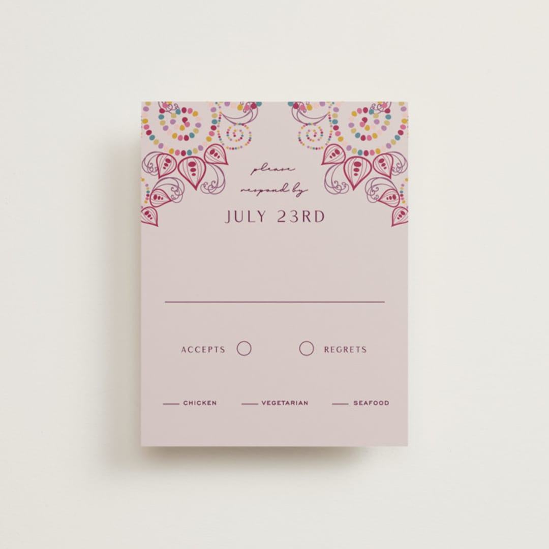 "Henna" - RSVP Cards in Mixed Berry by fatfatin - Front