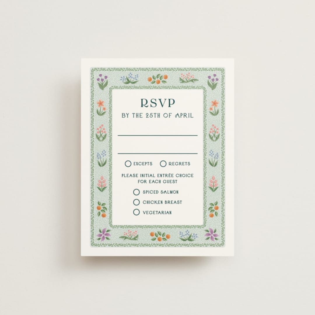 "River Valley" - RSVP Cards in Pine by Paper Sun Studio - Front
